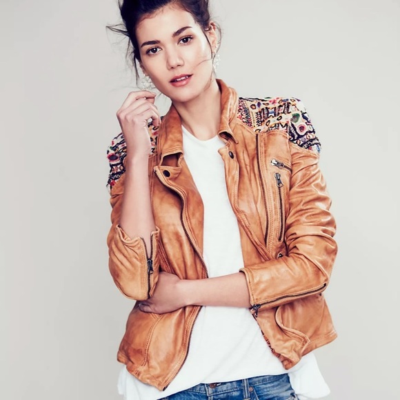Free People Classic Leather Jacket - Picture 1 of 14